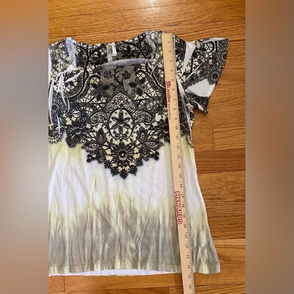 Susan Lawrence Boat Neck Shirt Women’s Small Multicolor Flare Sleeve Top Casual - Picture 5 of 6